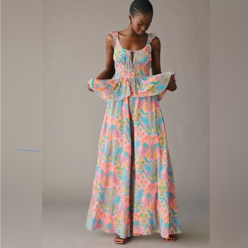 Extra Small Love the Label Eva Jumpsuit in Suri Pink Print